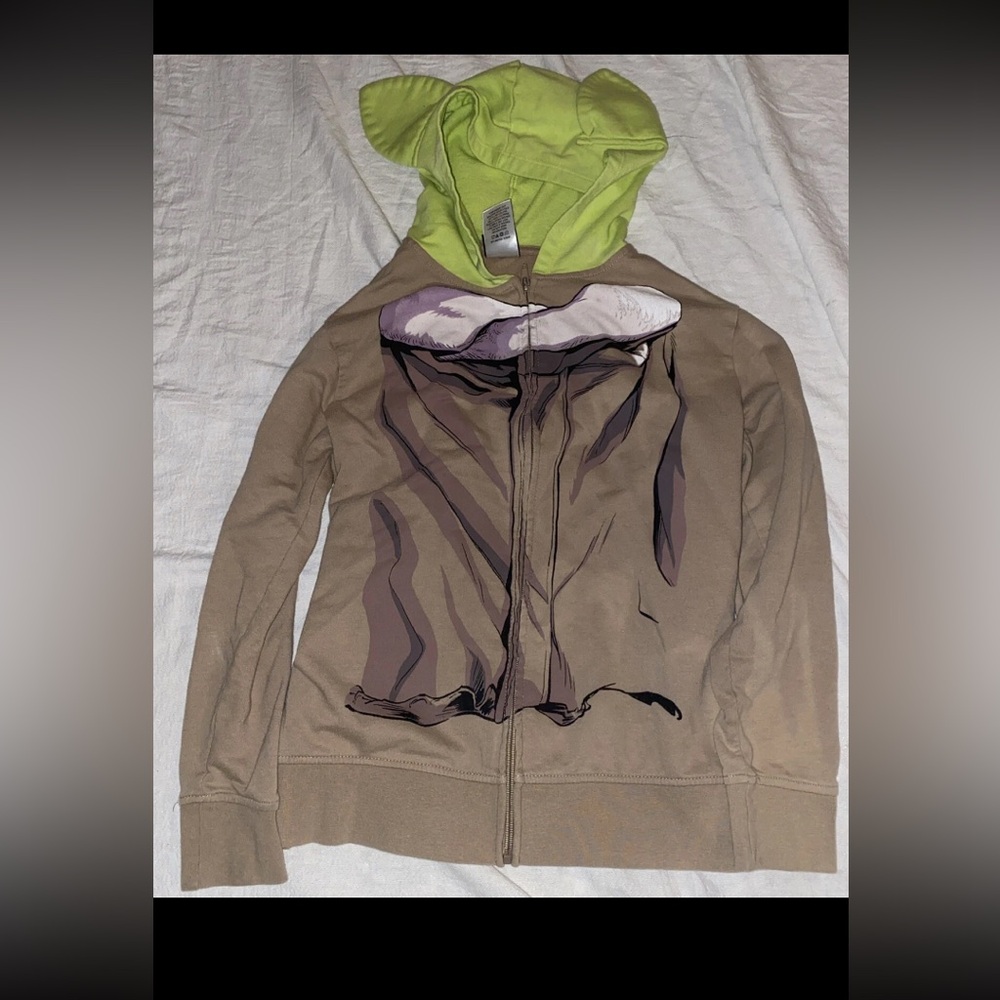 Star Wars Yoda Zip Up Hoodie Kids Size M